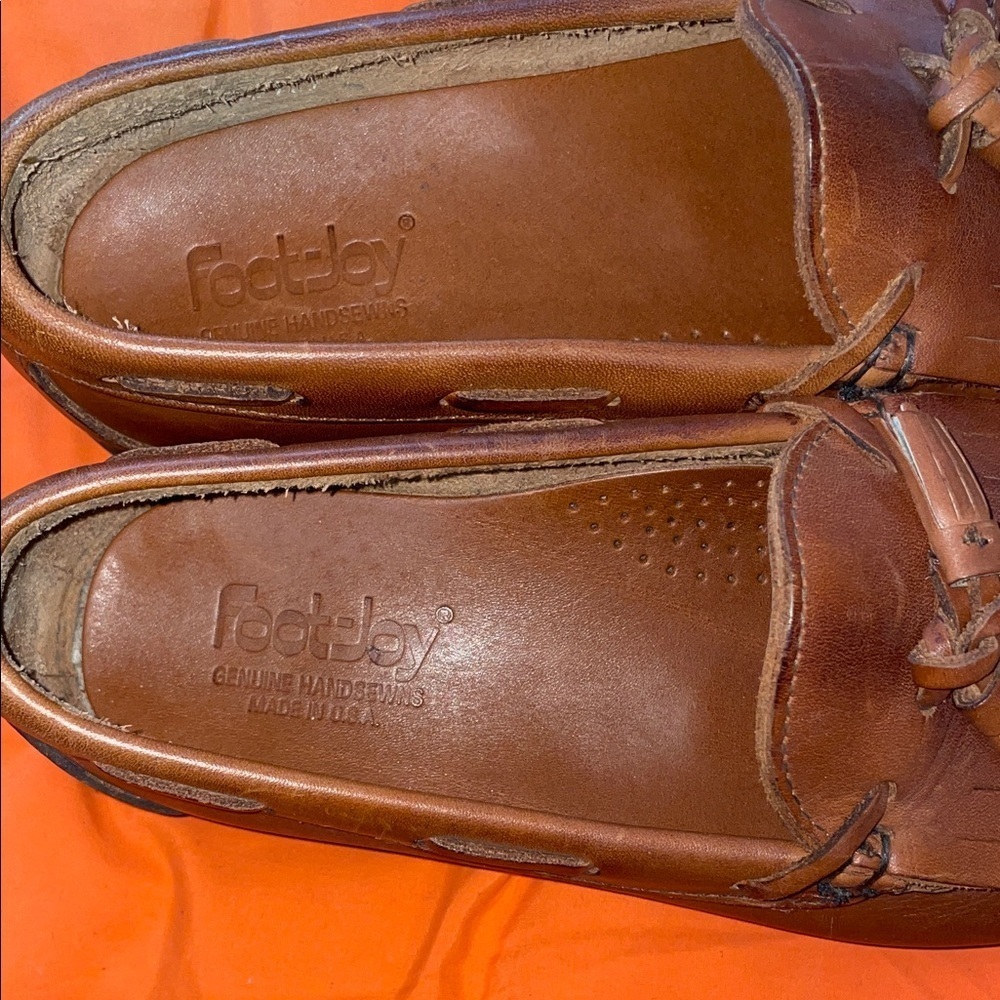FootJoy Brown Leather Tassel Loafers - Picture 4 of 9